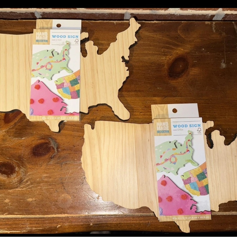 Wooden USA Map Craft Sign